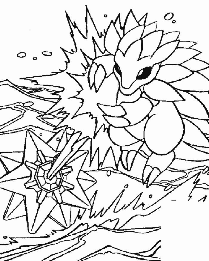 Plansa de colorat cu Pokemon 79 77